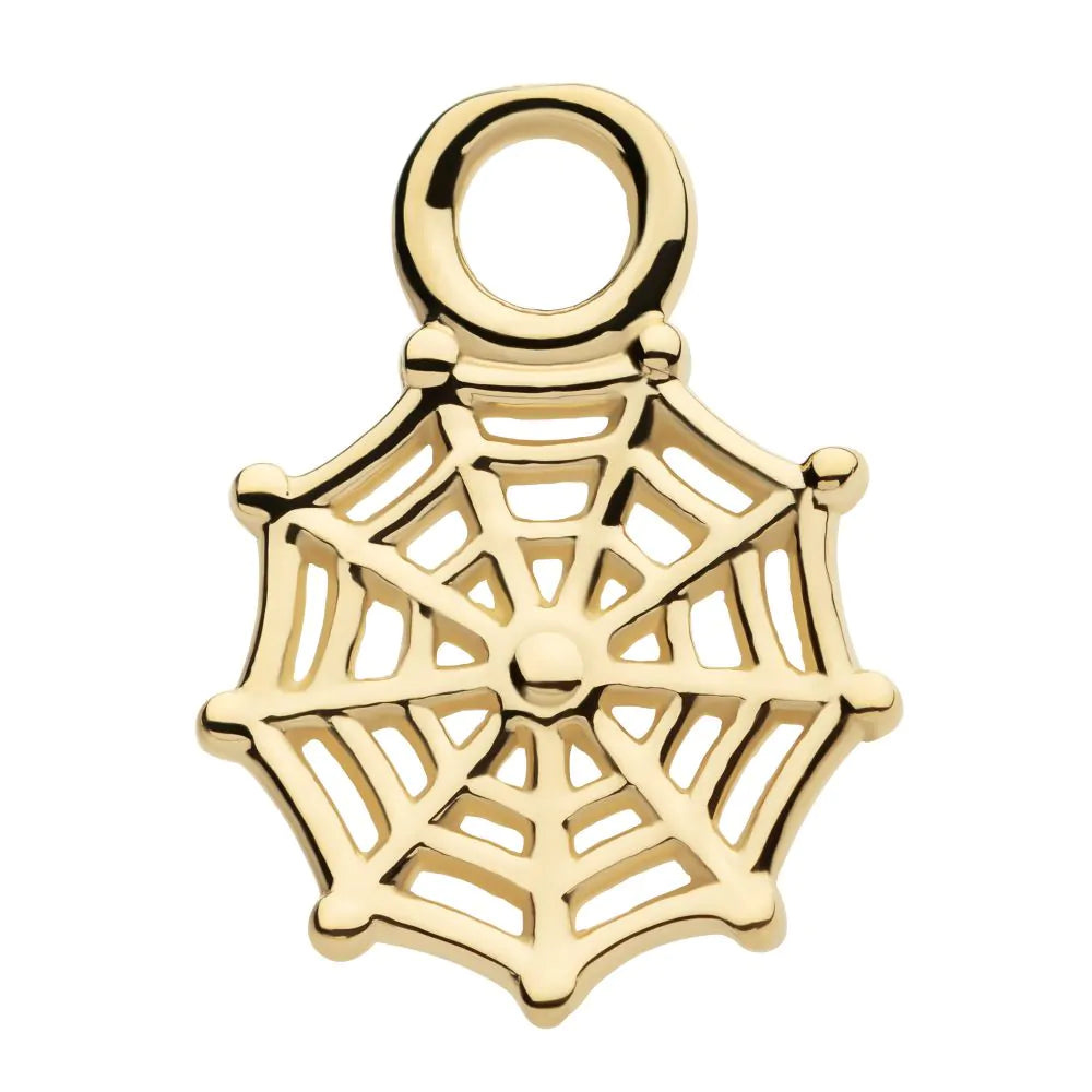 14k spiderweb charm