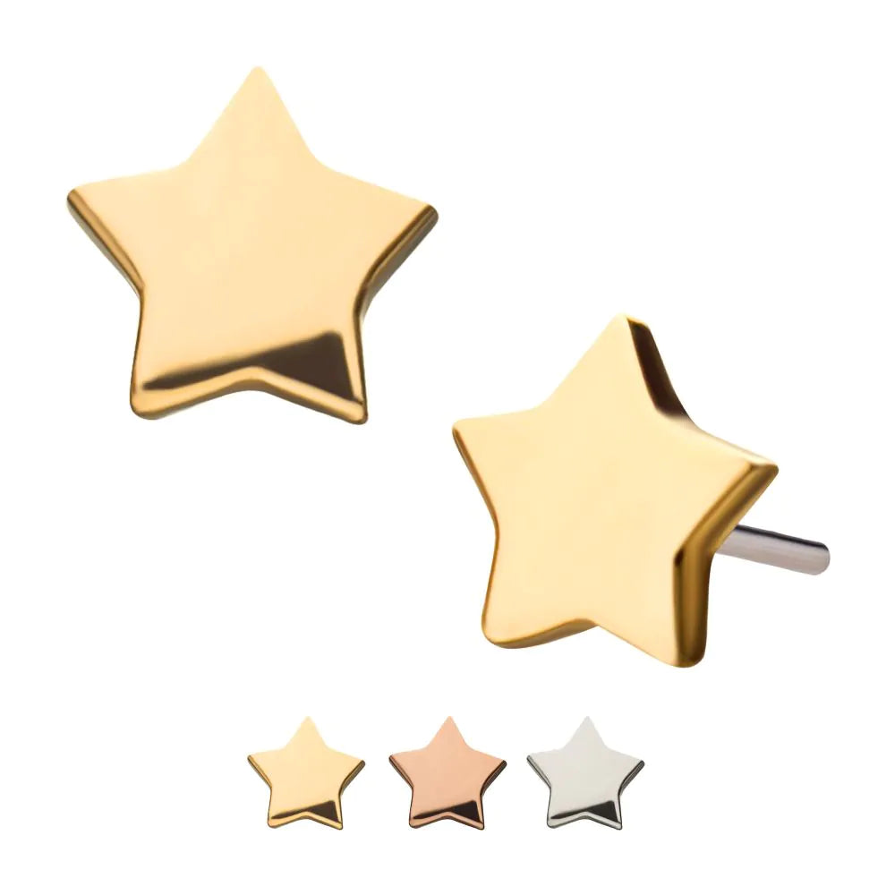 14k threadless star end