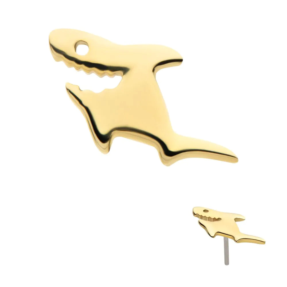 14k threadless shark