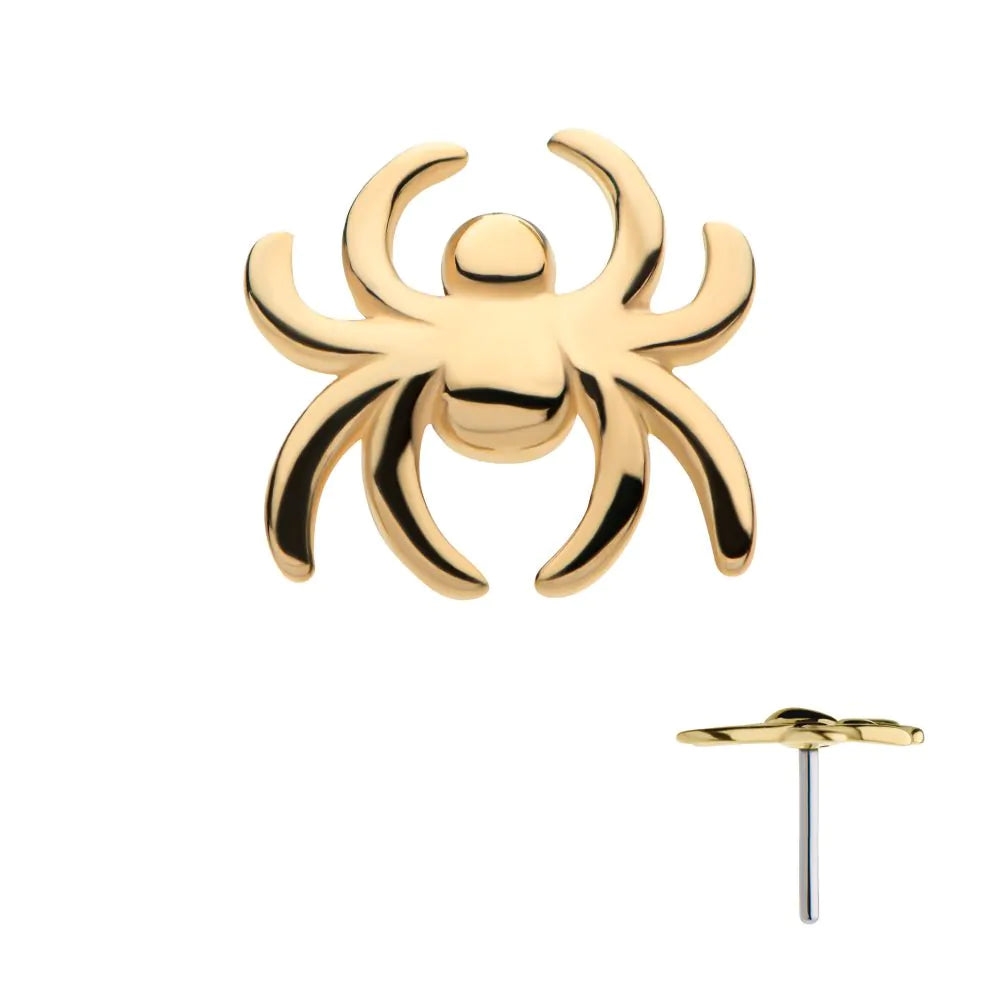 14k threadless spider
