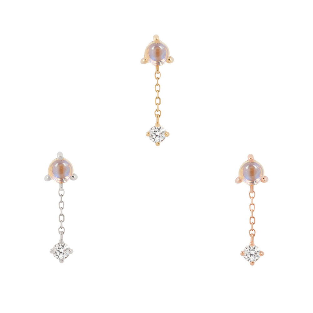 14k threadless Bianca dangle with genuine moonstone