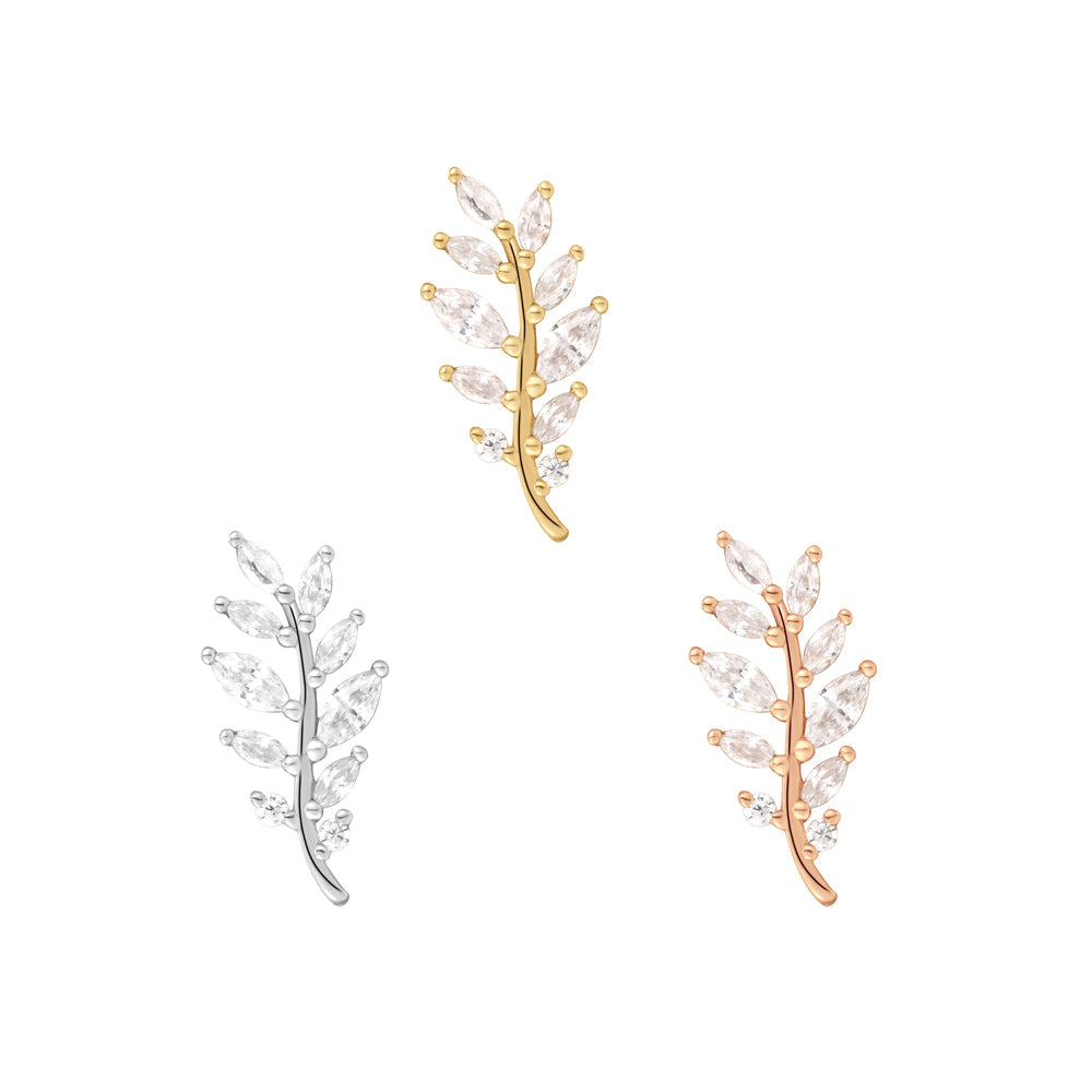 14k threadless botaniste end