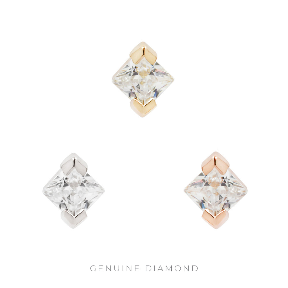 14k threadless celestial with genuine diamond