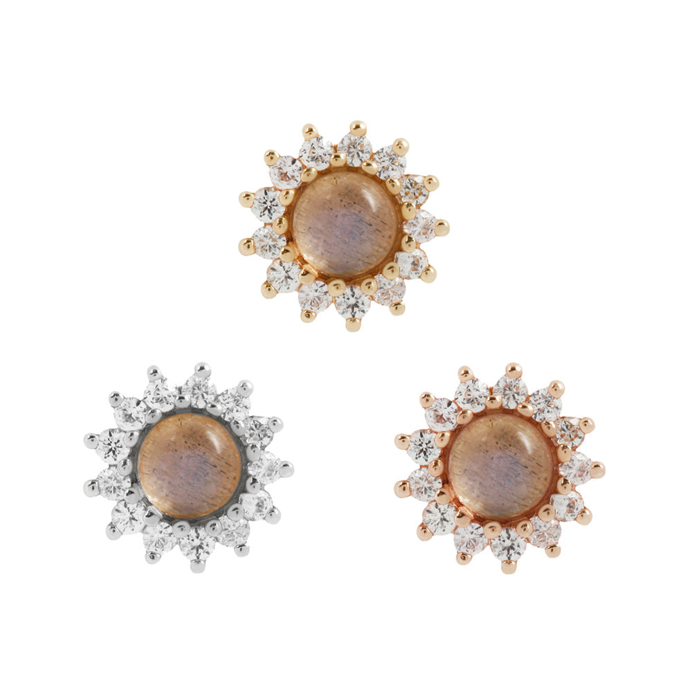 14k threadless Delphine with Labradorite