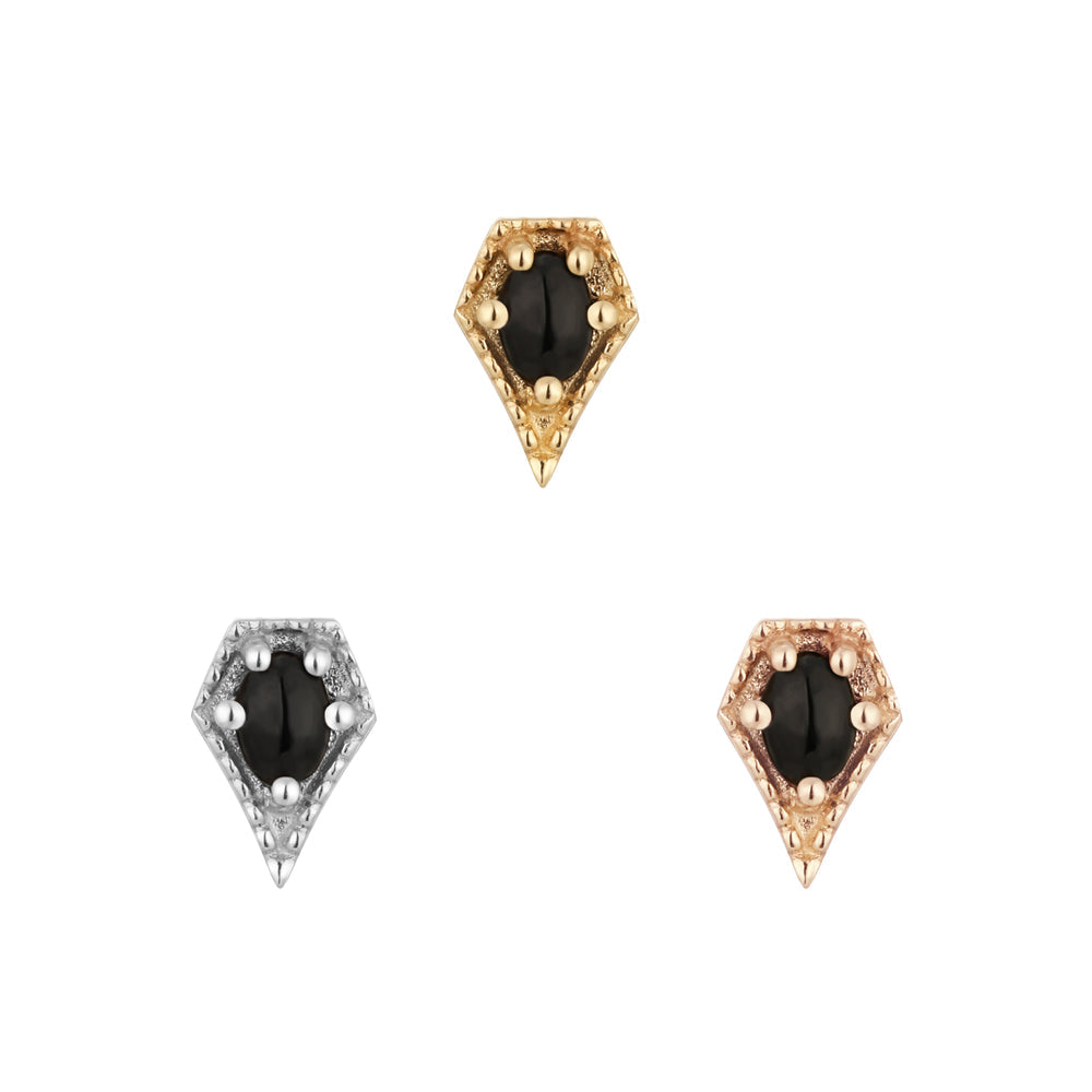 14k threadless cadence end with black spinel