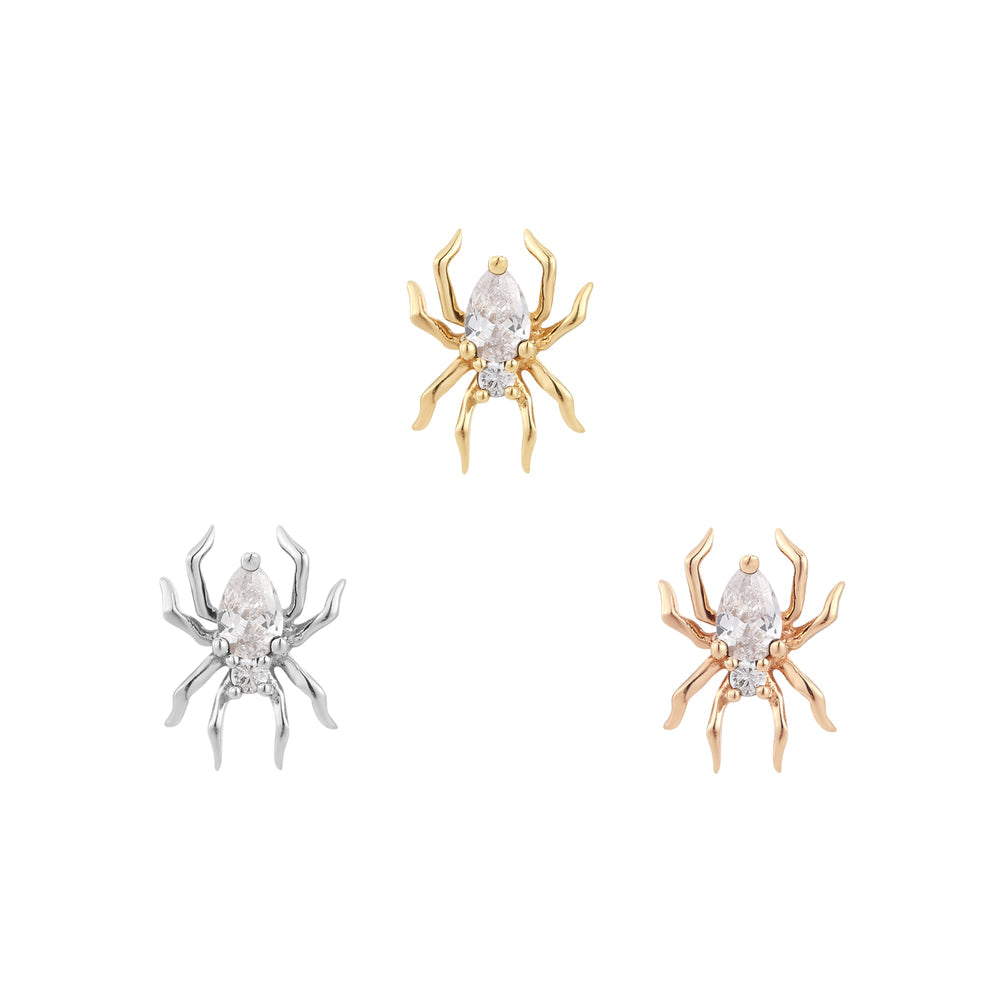 14k threadless arachne end with cz