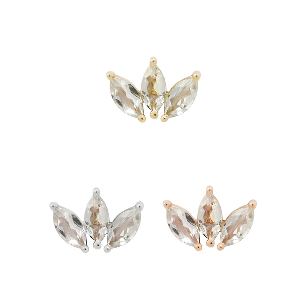 14k threadless Moët with cubic zirconias