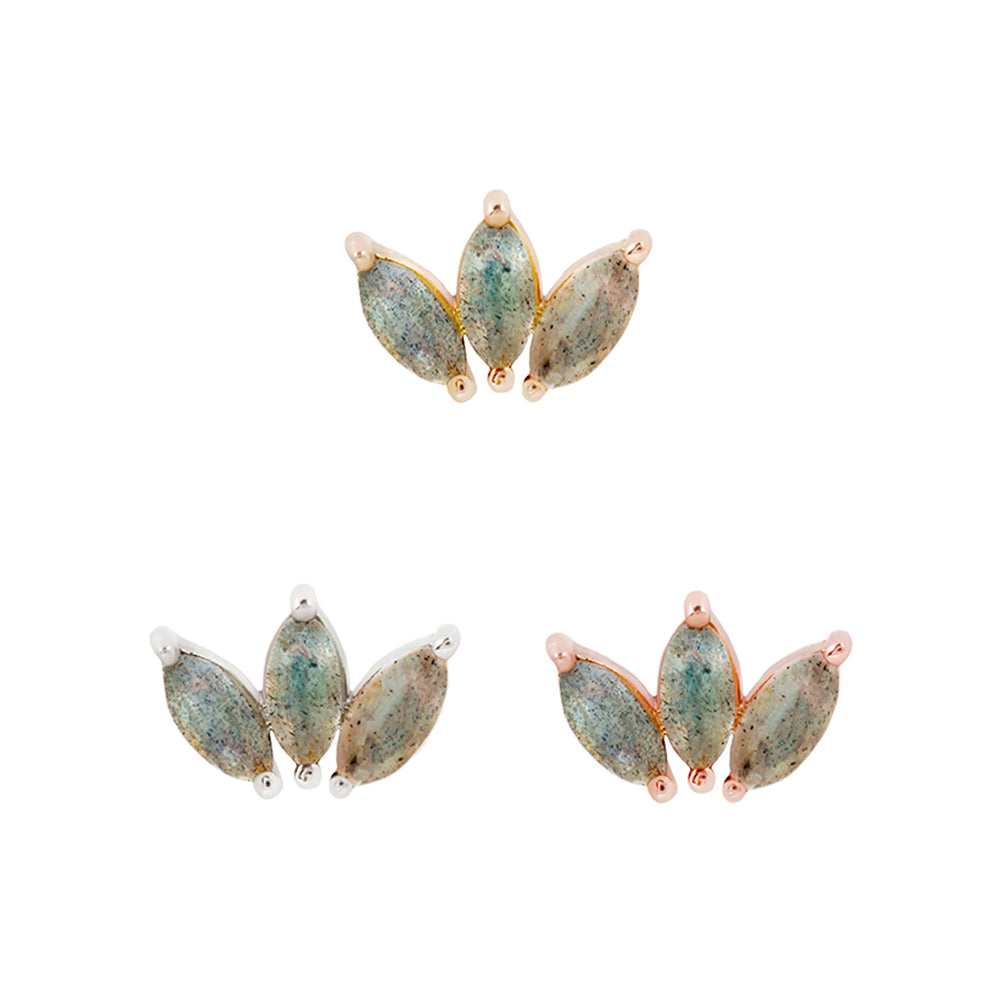 14k threadless Moët with genuine labradorite