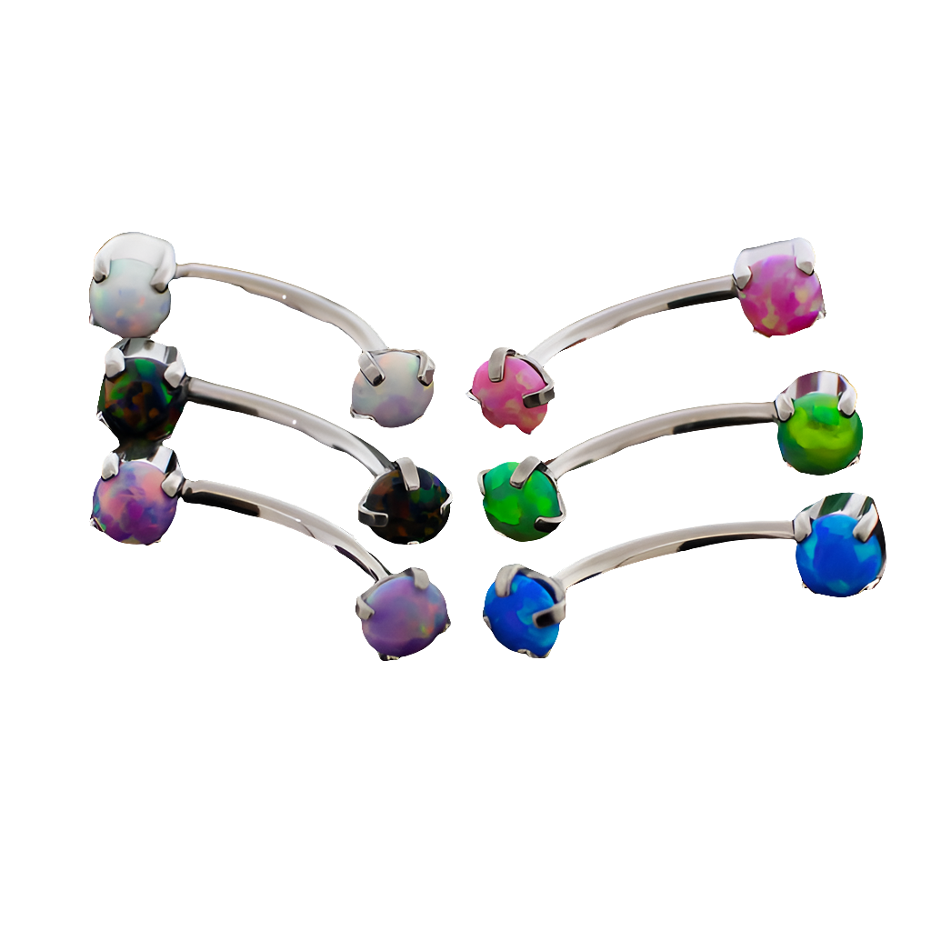 Titanium Curve with Opals