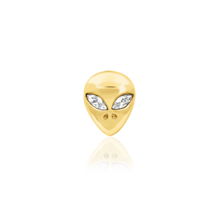 14k threadless alien head