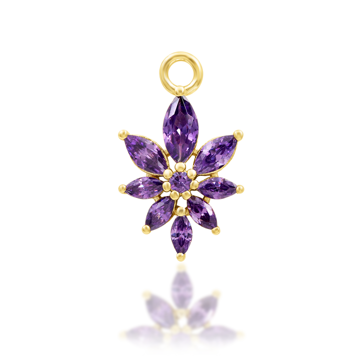 14k Bailey amethyst charm