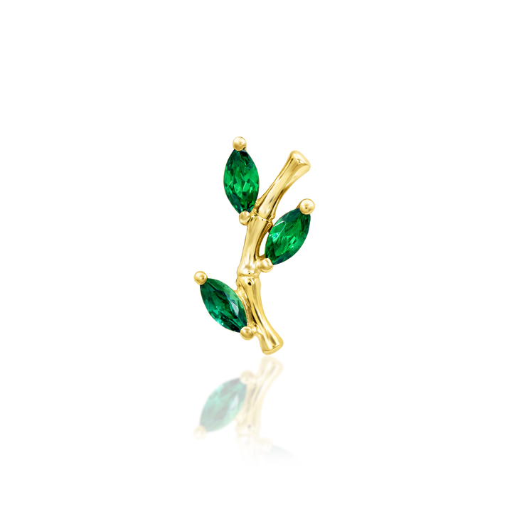 14k threadless bamboo blossom