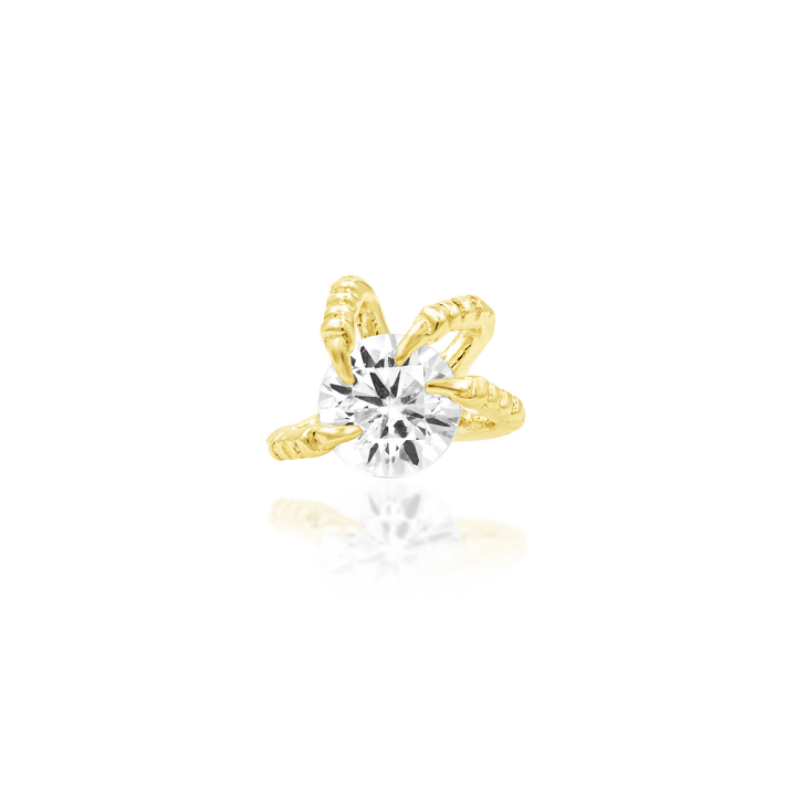 14k threadless wyvern with cz