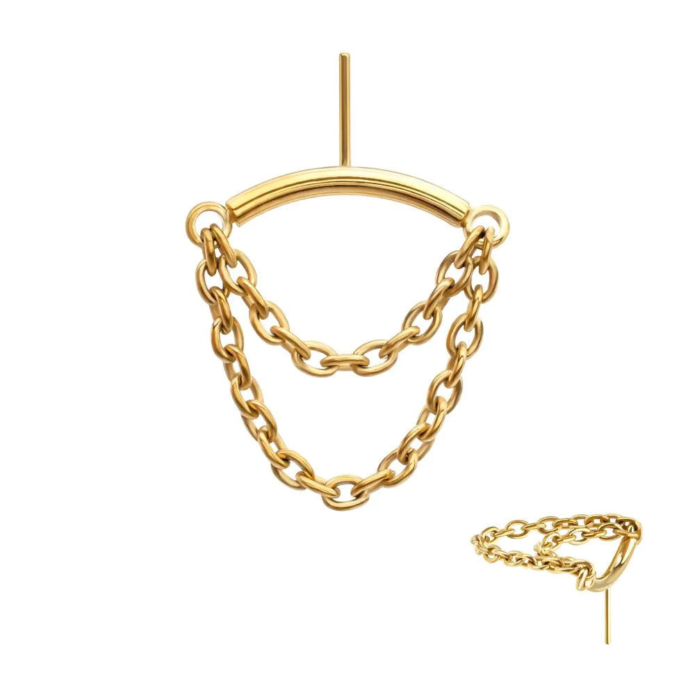 24k PVD titanium double chain hidden Helix end