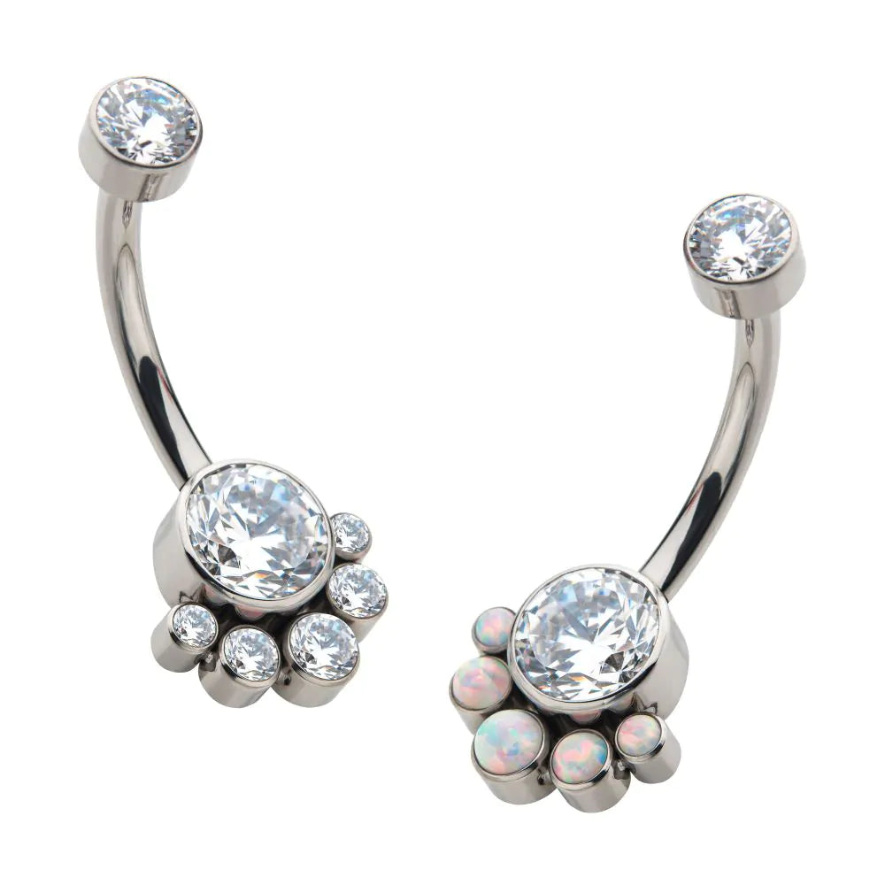 titanium internally threaded navel cluster