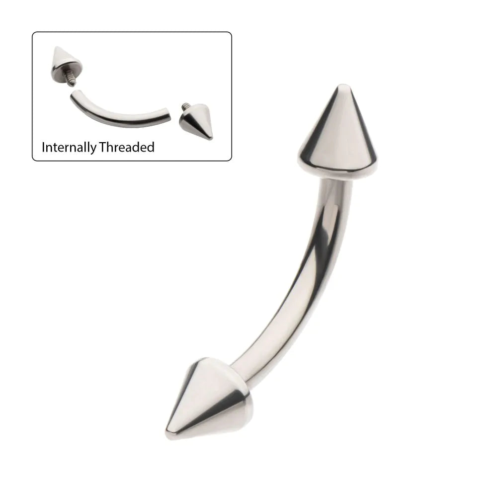titanium internally threaded spiked curve