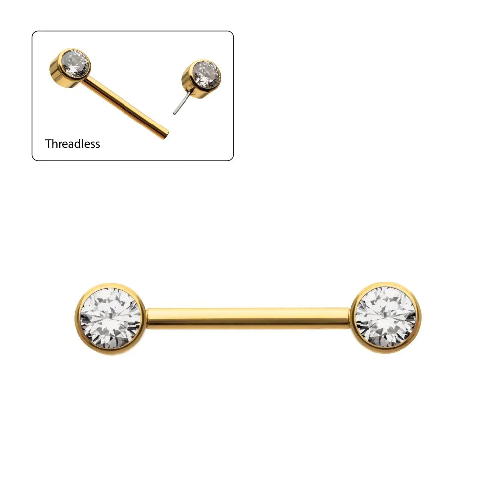 24k PVD titanium Felicia nipple barbells