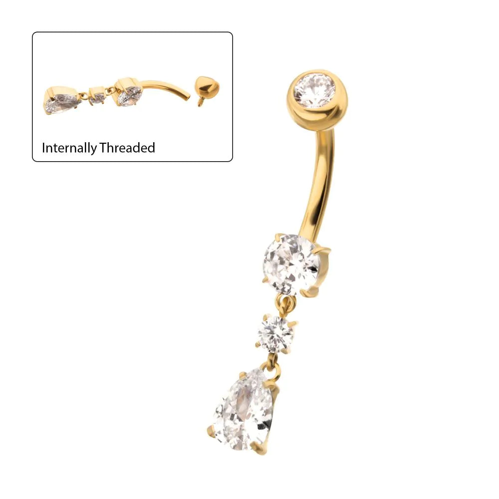 24k titanium pvd navel dangle