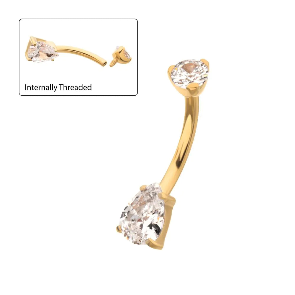 24k titanium pvd navel pear