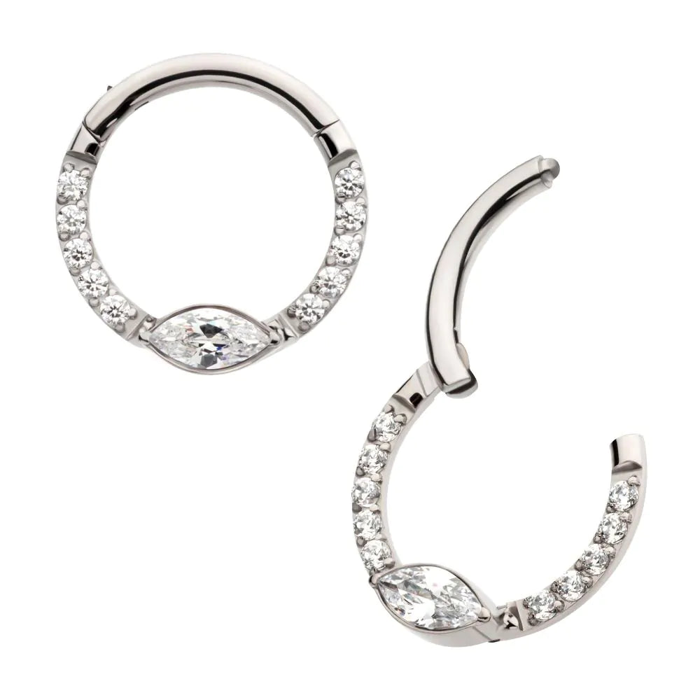 titanium marquise gemmed clicker