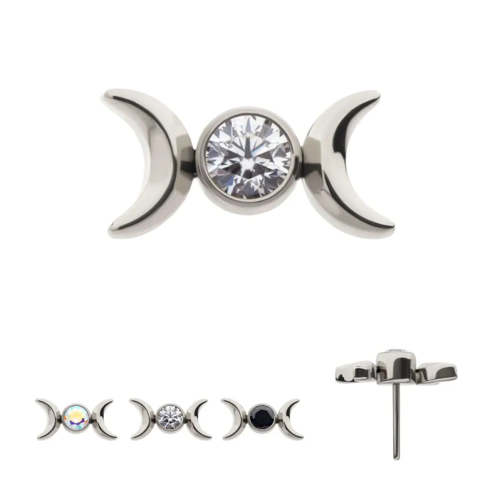 Titanium threadless moon phase end