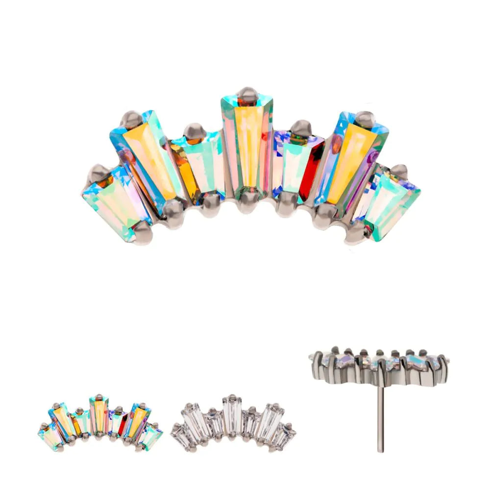 Titanium threadless baguette Cluster