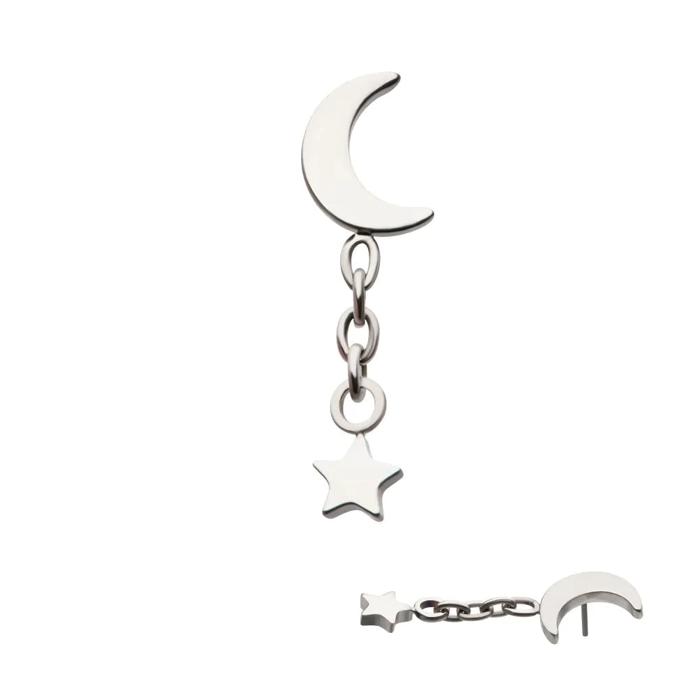 Titanium threadless celeste dangle