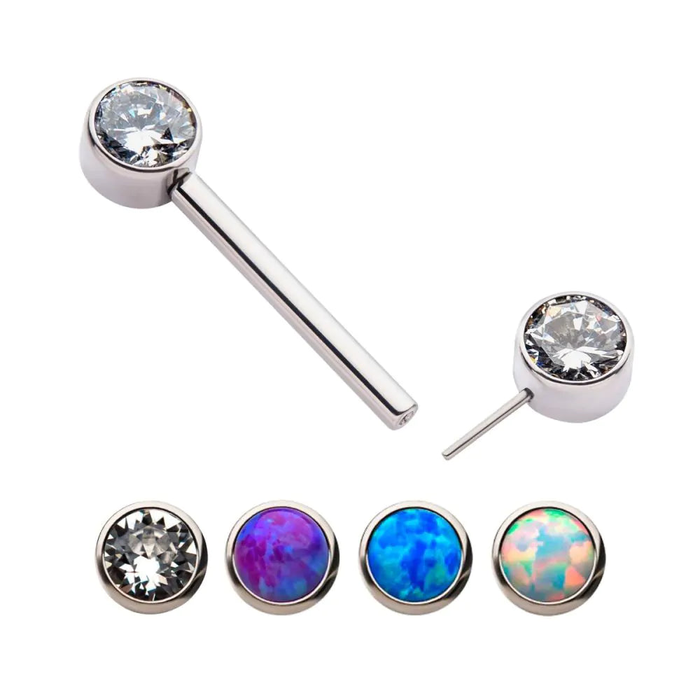 Titanium threadless Felicia nipple barbell