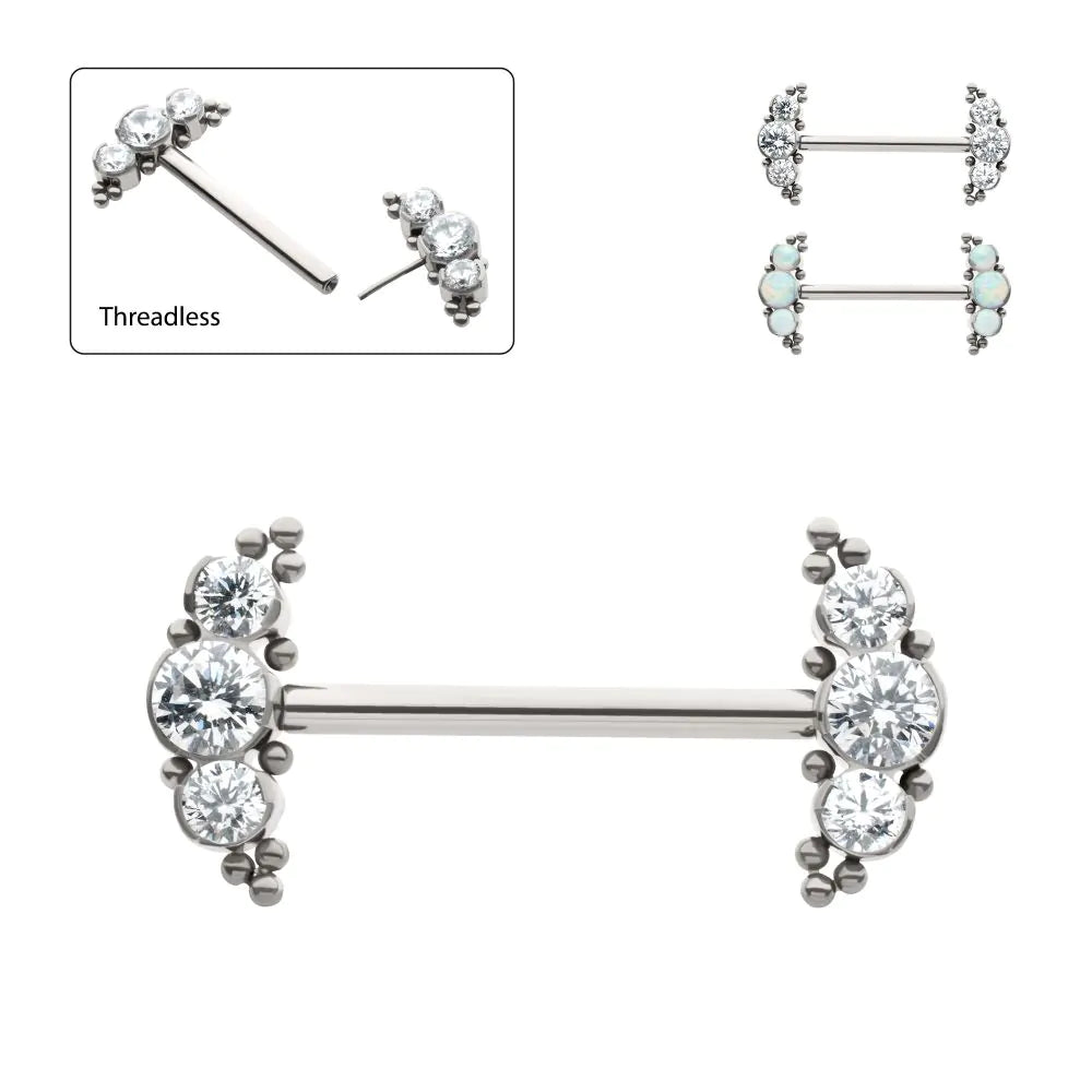 titanium threadless roxanne nipple barbell