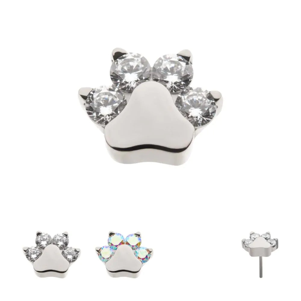 Titanium threadless paw print
