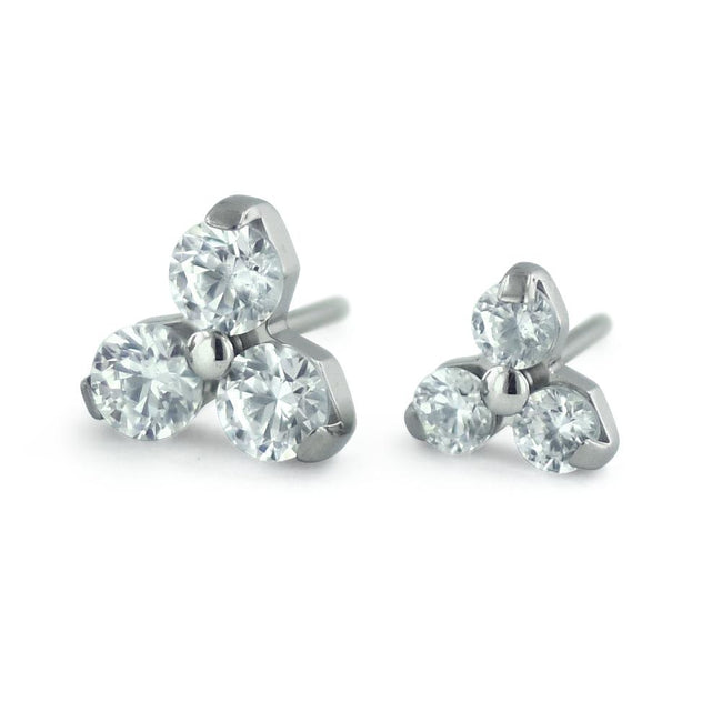 titanium threadless trinity gem