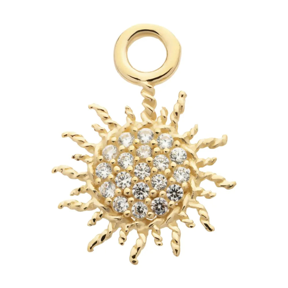 14kt sunburst charm