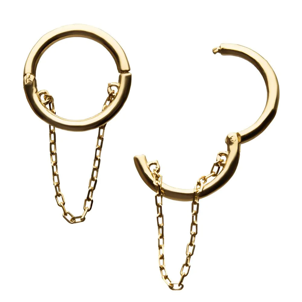 14k segment clicker with chain