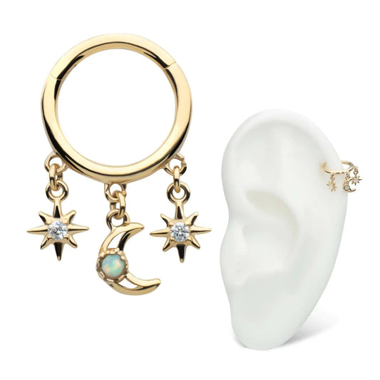 14k Moon and stars clicker