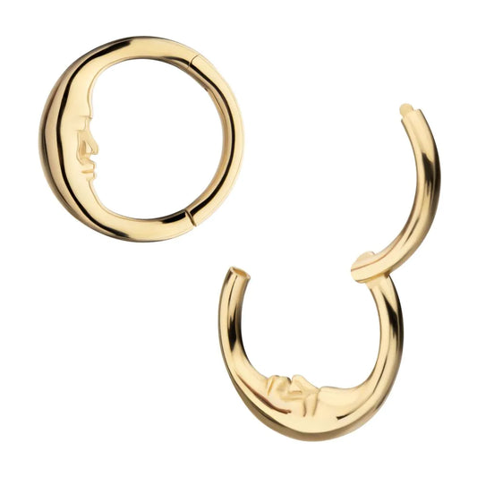 14k Crescent moon clicker