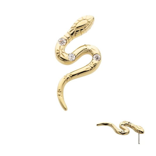 14k threadless serpent end