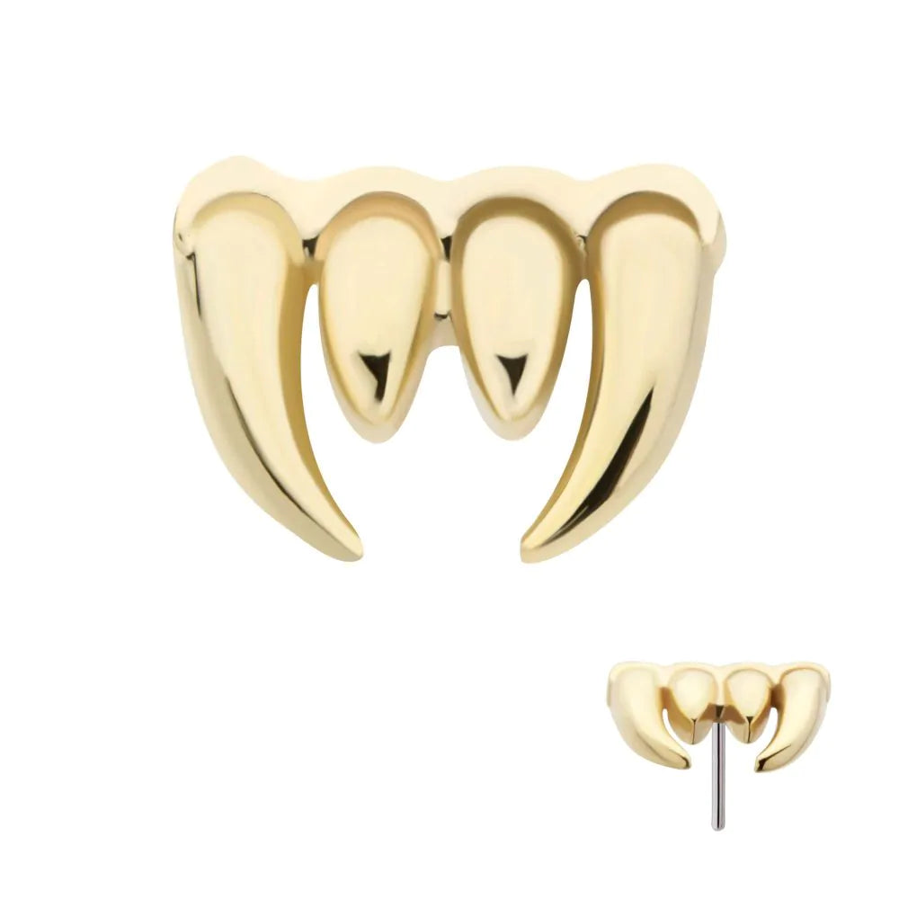 14k threadless vampire fangs