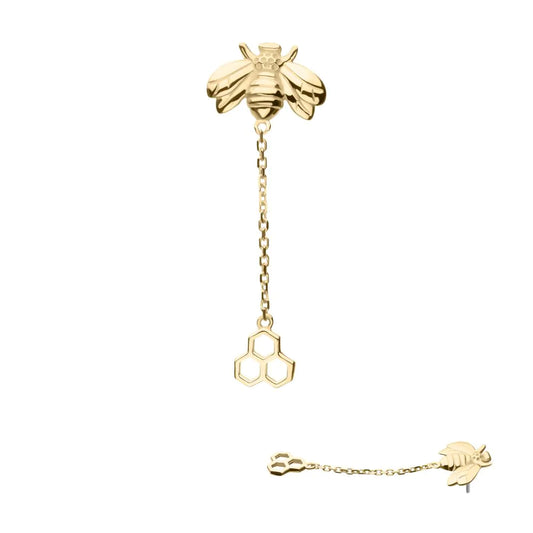 14k threadless honey bee end