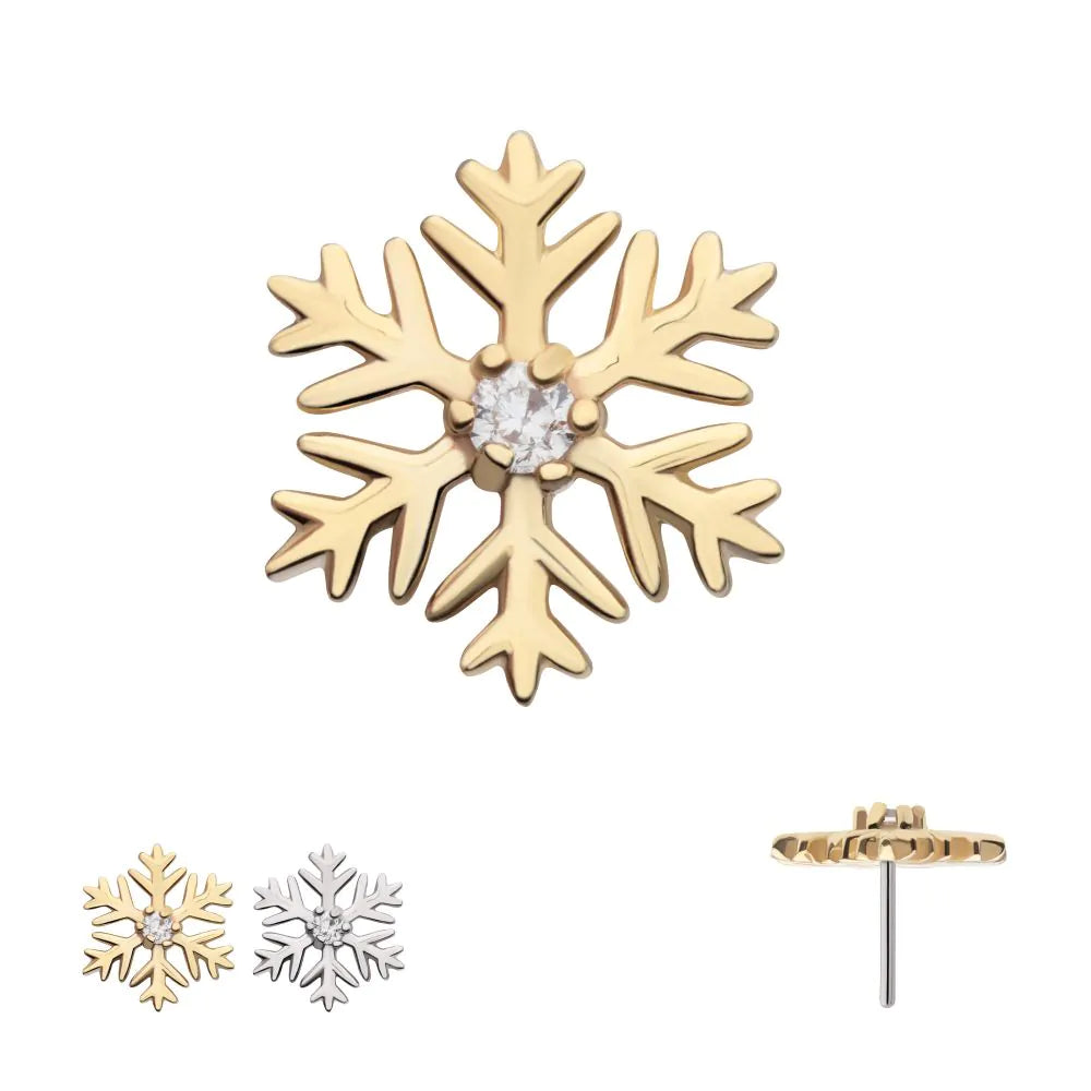 14k threadless snowflake