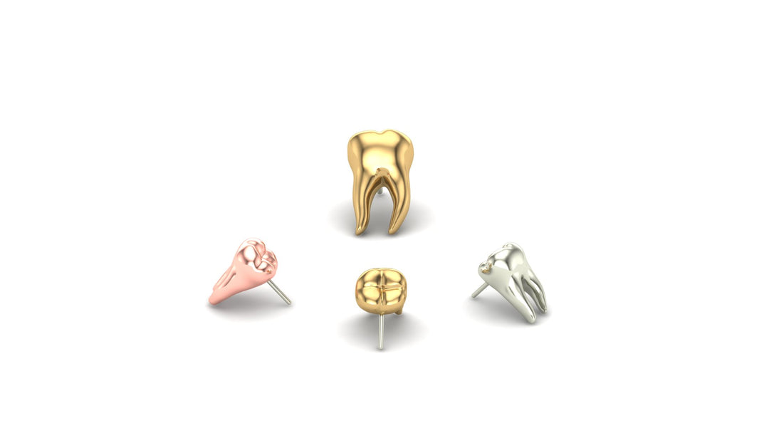 14k threadless tooth end