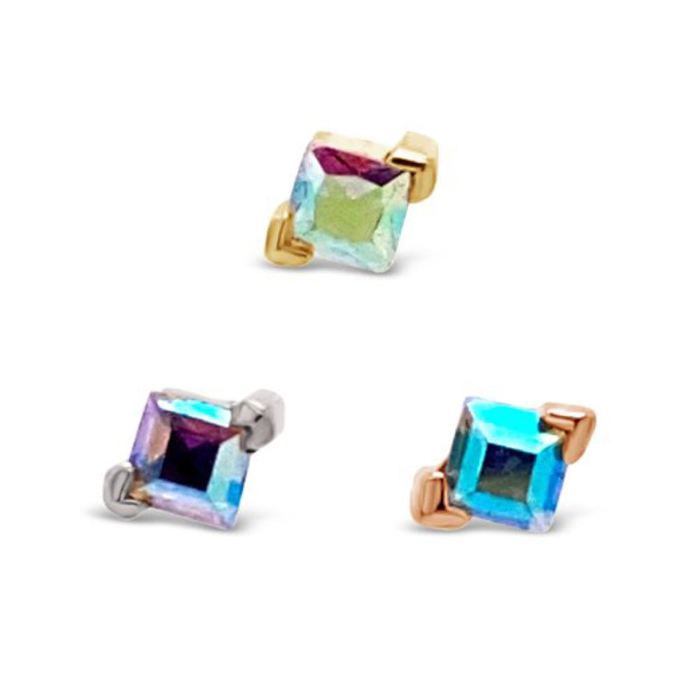 14k threadless celestial with mercury mist topaz
