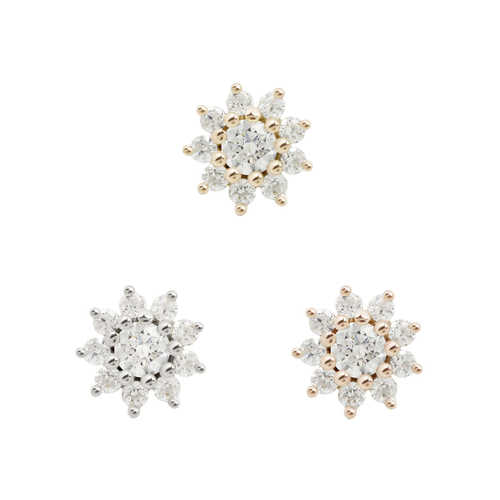 14k threadless Eloise CZ end
