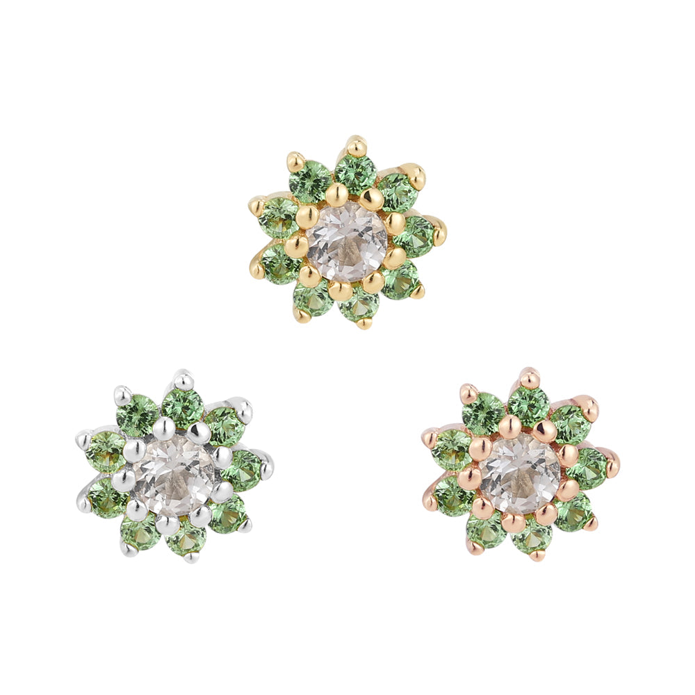 14k threadless Eloise with tsavorite