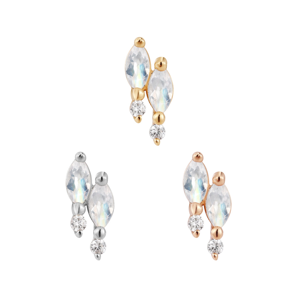 14k threadless Dreamland with Rainbow Moonstone