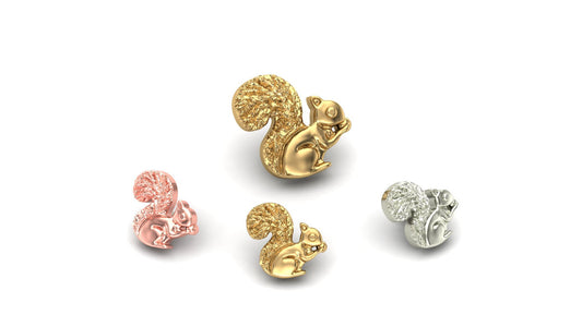 14k threadless squirrel end