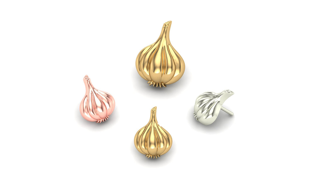 14k threadless garlic end