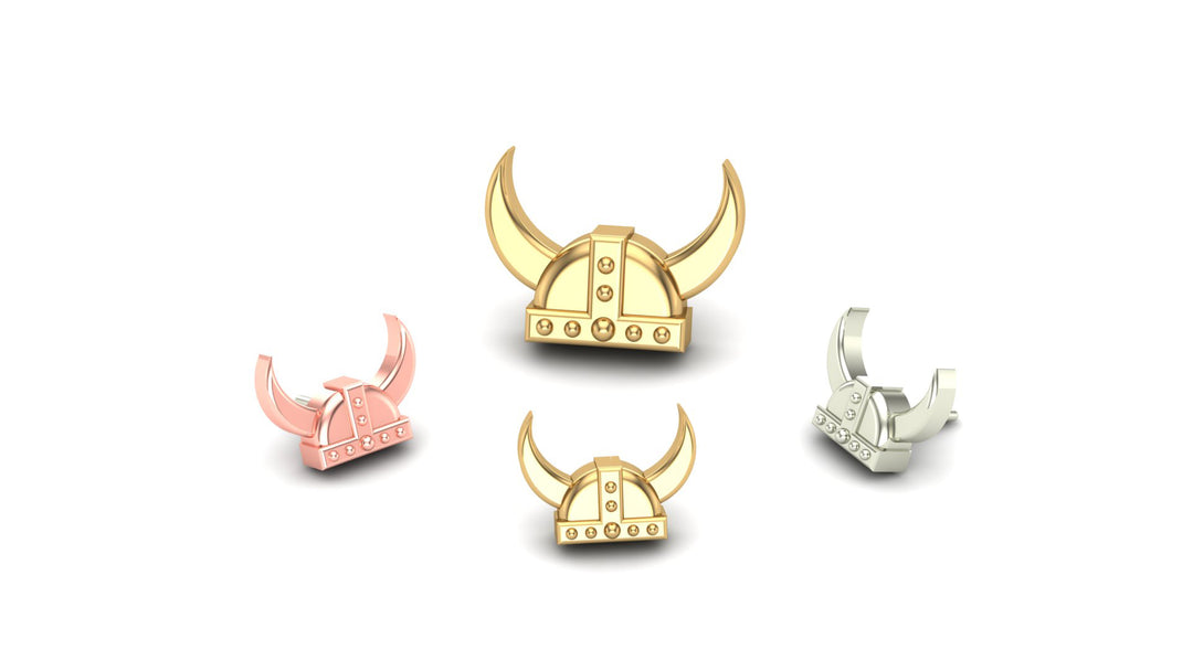 14k threadless viking end