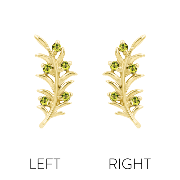 14k threadless olive branch
