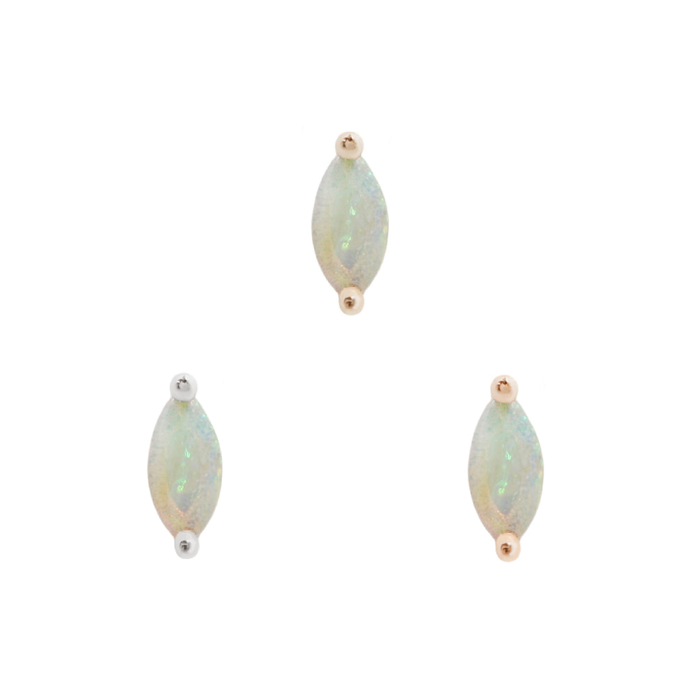 14k threadless Opal Zuri end