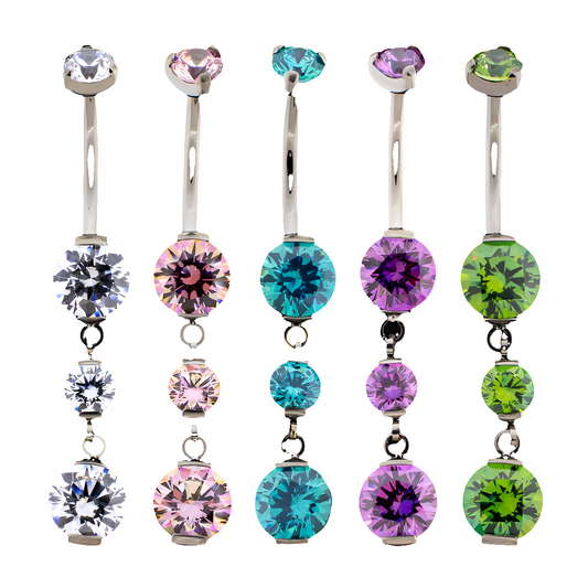 Titanium extravagant navel dangle